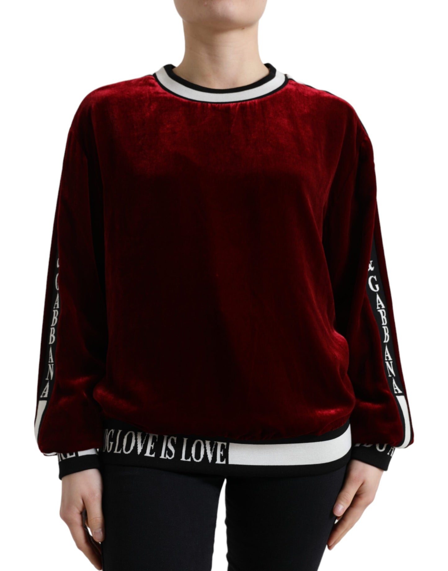 Dolce &amp; Gabbana Elegant Bordeaux Silk-Blend Sweater