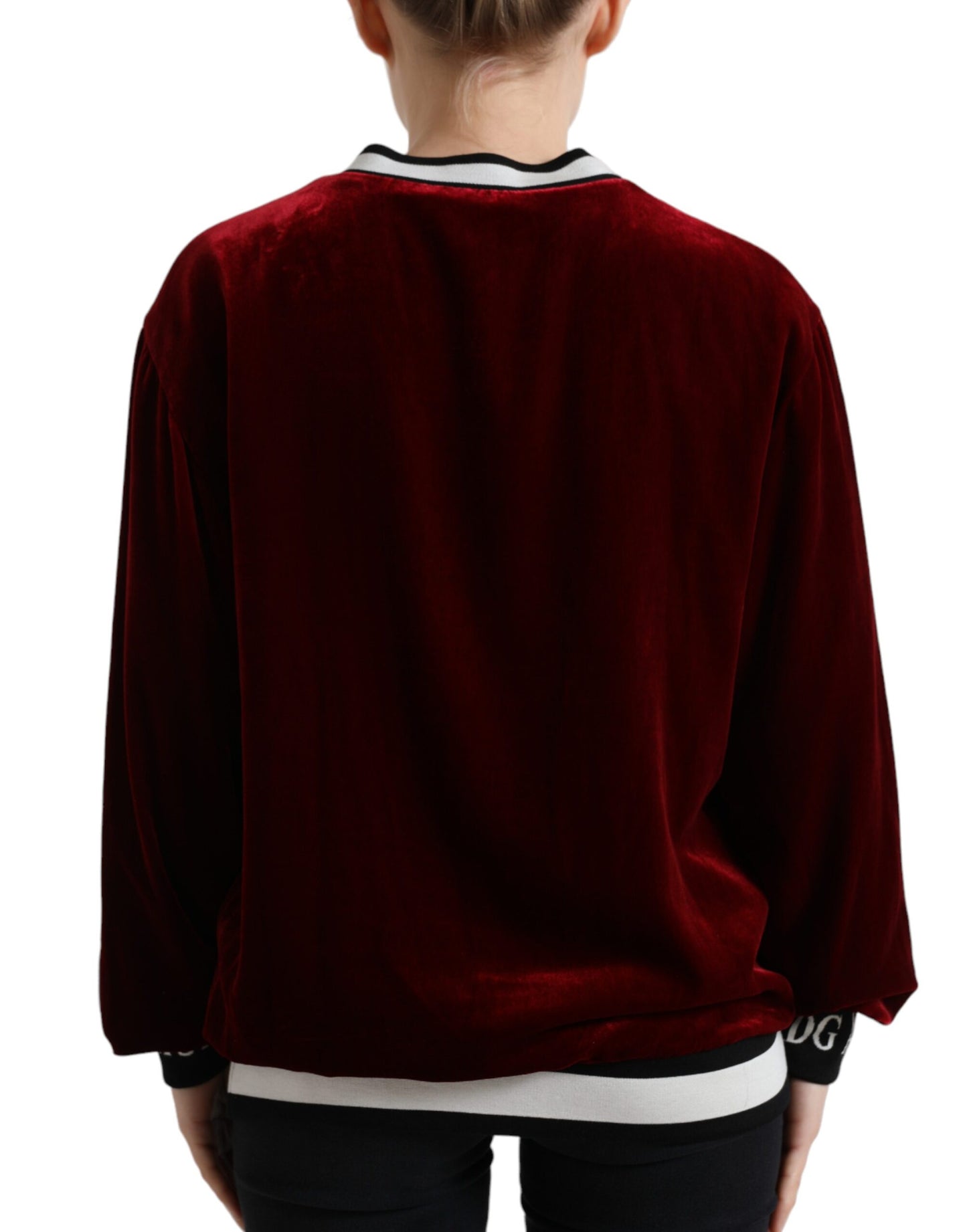 Dolce &amp; Gabbana Elegant Bordeaux Silk-Blend Sweater