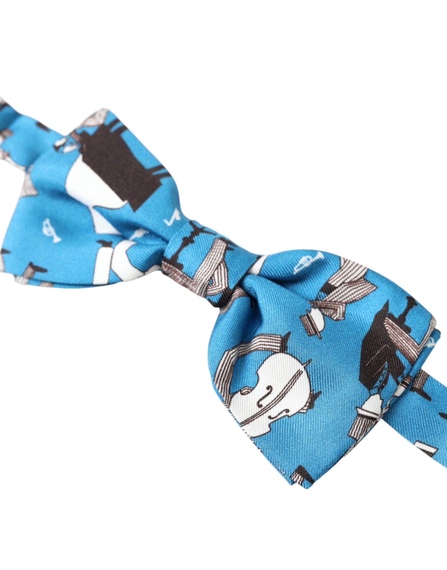 Dolce &amp; Gabbana Elegant Silk Blue Jazz Club Bow Tie