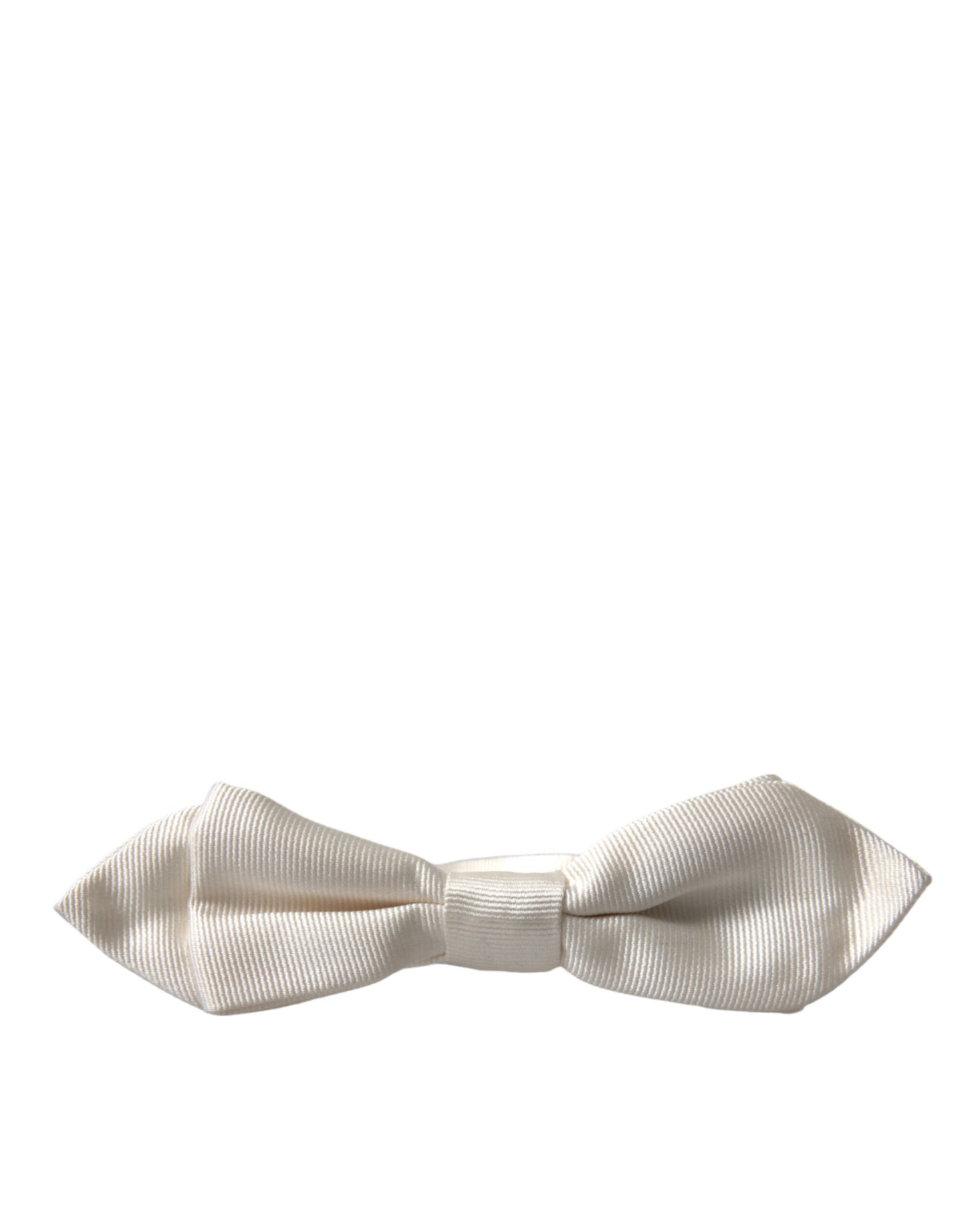 Dolce &amp; Gabbana Elegant White Silk Bow Tie