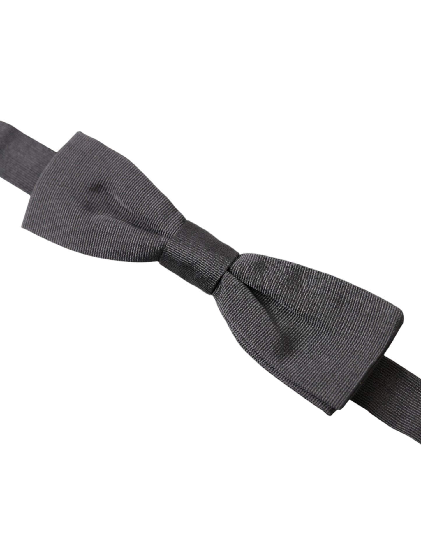 Dolce &amp; Gabbana Elegant Silk Dark Gray Bow Tie