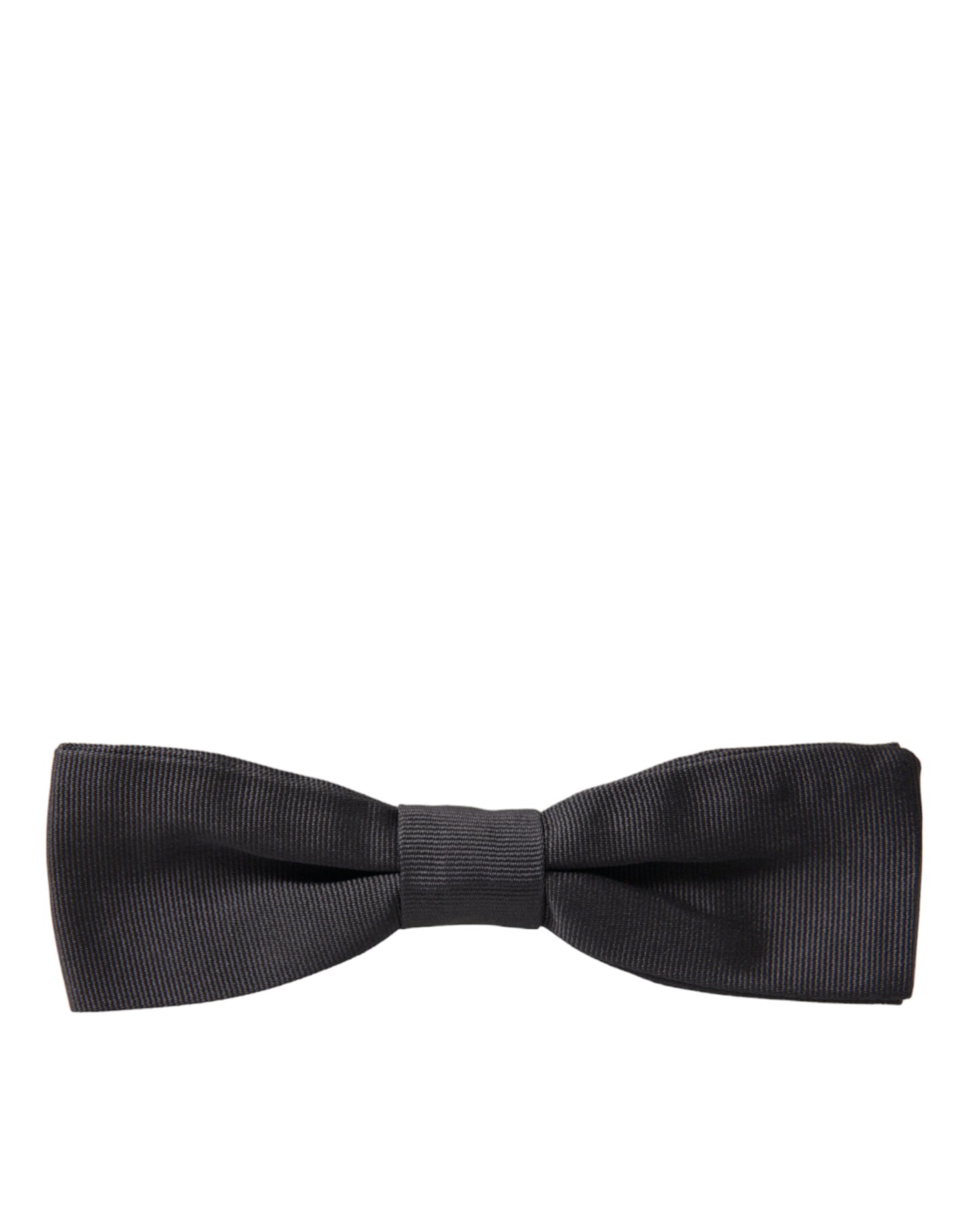 Dolce &amp; Gabbana Elegant Silk Dark Gray Bow Tie