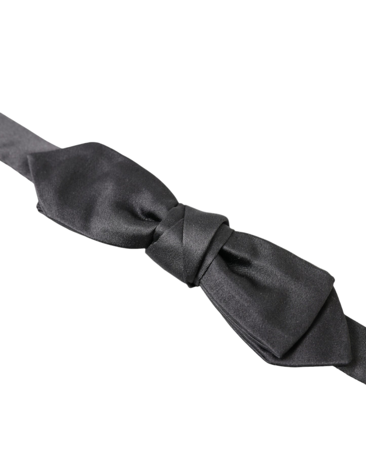 Dolce &amp; Gabbana Elegant Anthracite Silk Bow Tie