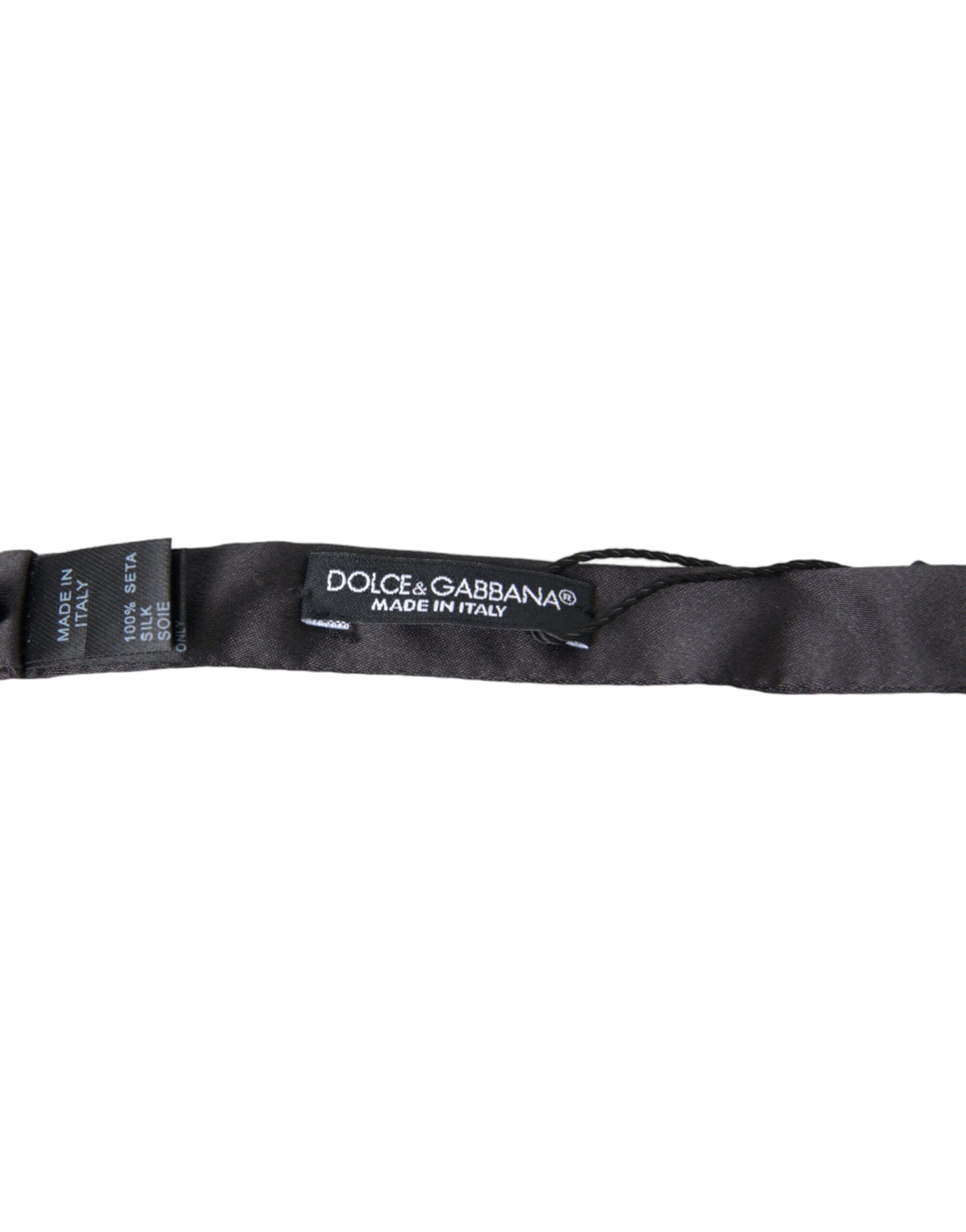 Dolce &amp; Gabbana Elegant Anthracite Silk Bow Tie