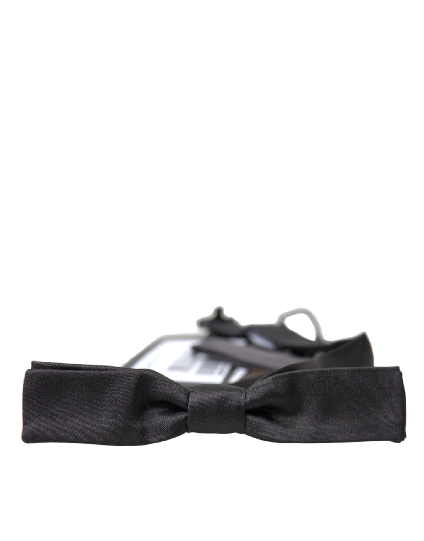 Dolce &amp; Gabbana Elegant Dark Gray Silk Bow Tie