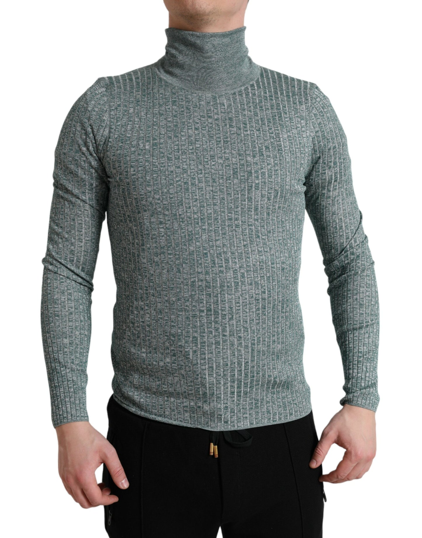 Dolce & Gabbana Elegant Green Turtleneck Pullover Sweater