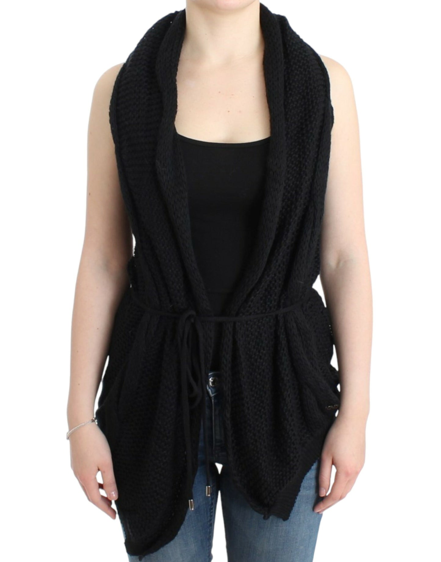 Costume National Chic Sleeveless Knitted Vest Cardigan