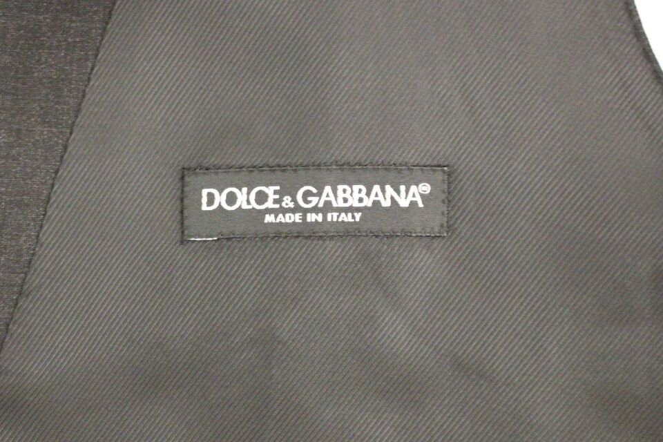 Dolce &amp; Gabbana Sleek Gray Wool Dress Vest