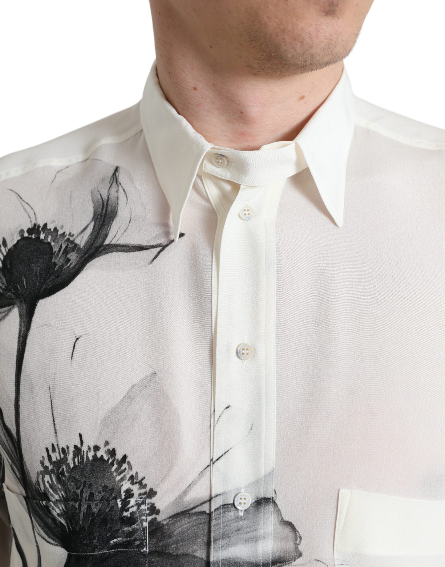 Dolce &amp; Gabbana Elegant Floral Silk Dress Shirt