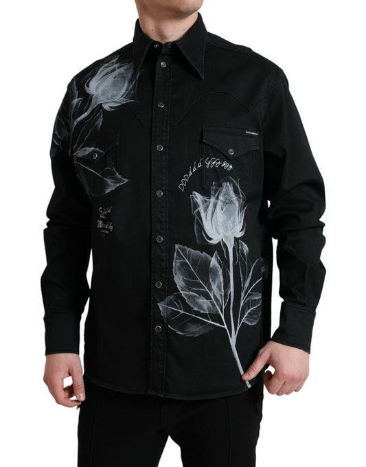 Dolce &amp; Gabbana Elegant Floral Print Dress Shirt