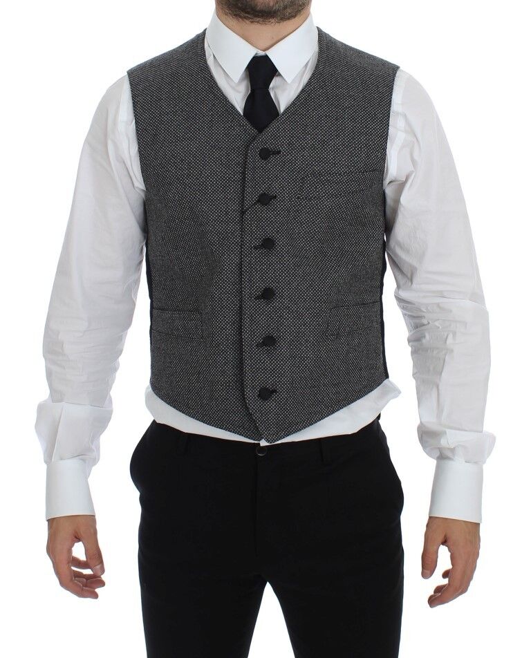 Dolce & Gabbana Elegant Single Breasted Gray Dress Vest