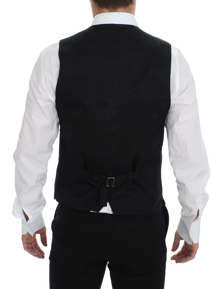 Dolce & Gabbana Elegant Gray Wool Dress Vest