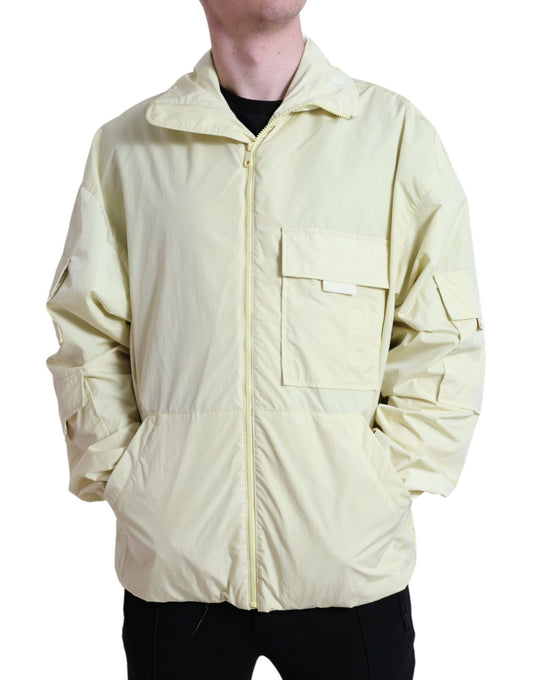 Dolce &amp; Gabbana Elegant Yellow Windbreaker Jacket