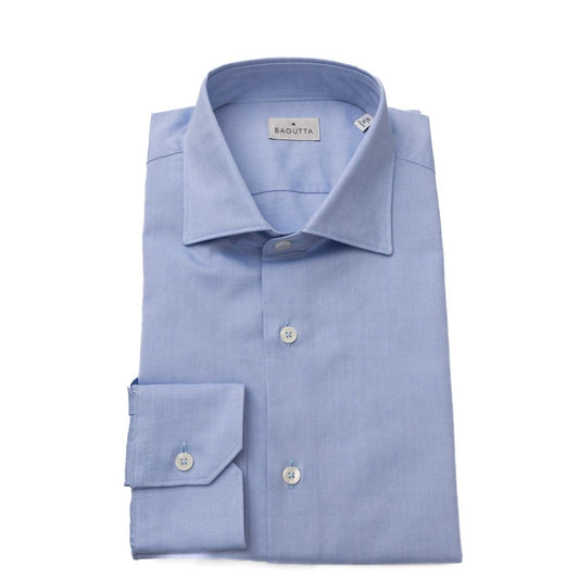 Bagutta Light Blue Cotton Men Shirt