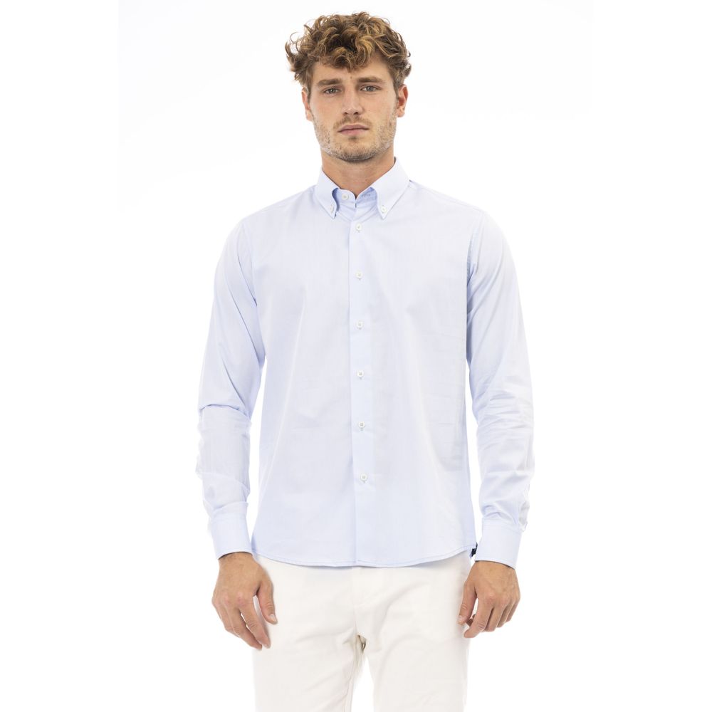 Baldinini Trend Light Blue Cotton Men Shirt