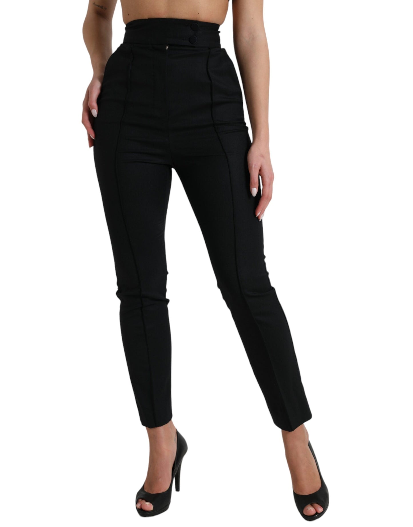 Dolce & Gabbana Elegant High Waist Tapered Wool Pants