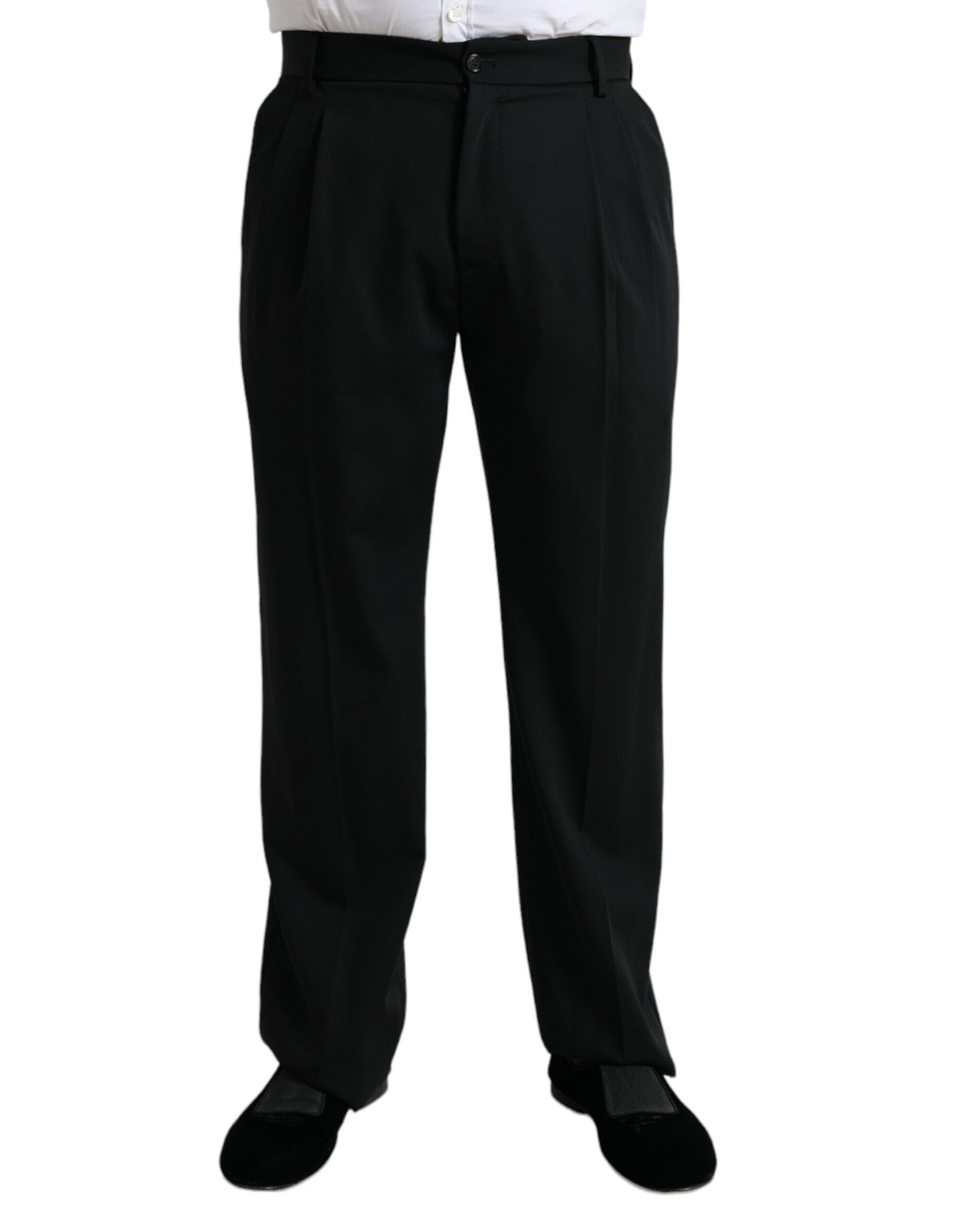 Dolce &amp; Gabbana Elegant Black Wool Dress Pants