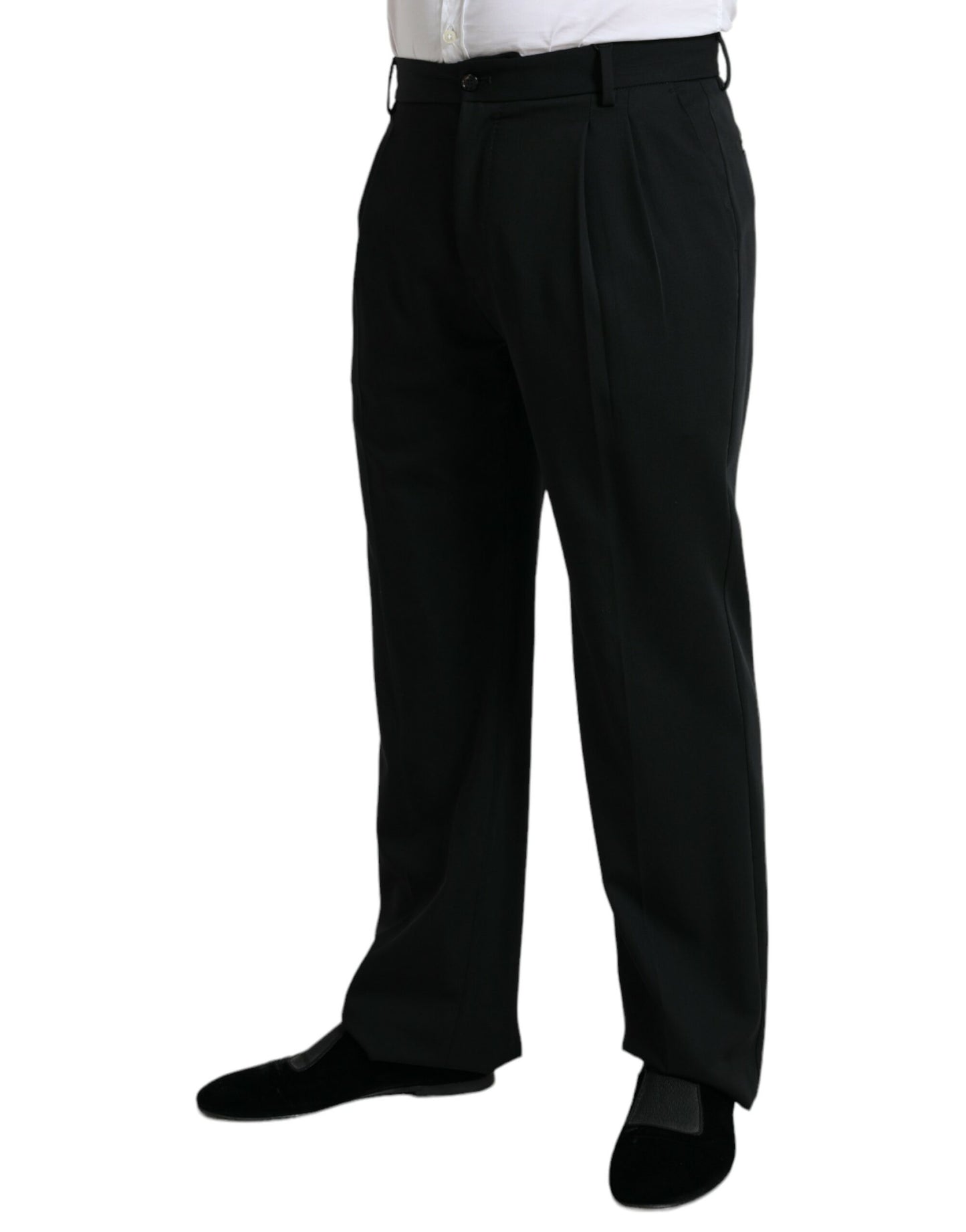 Dolce &amp; Gabbana Elegant Black Wool Dress Pants