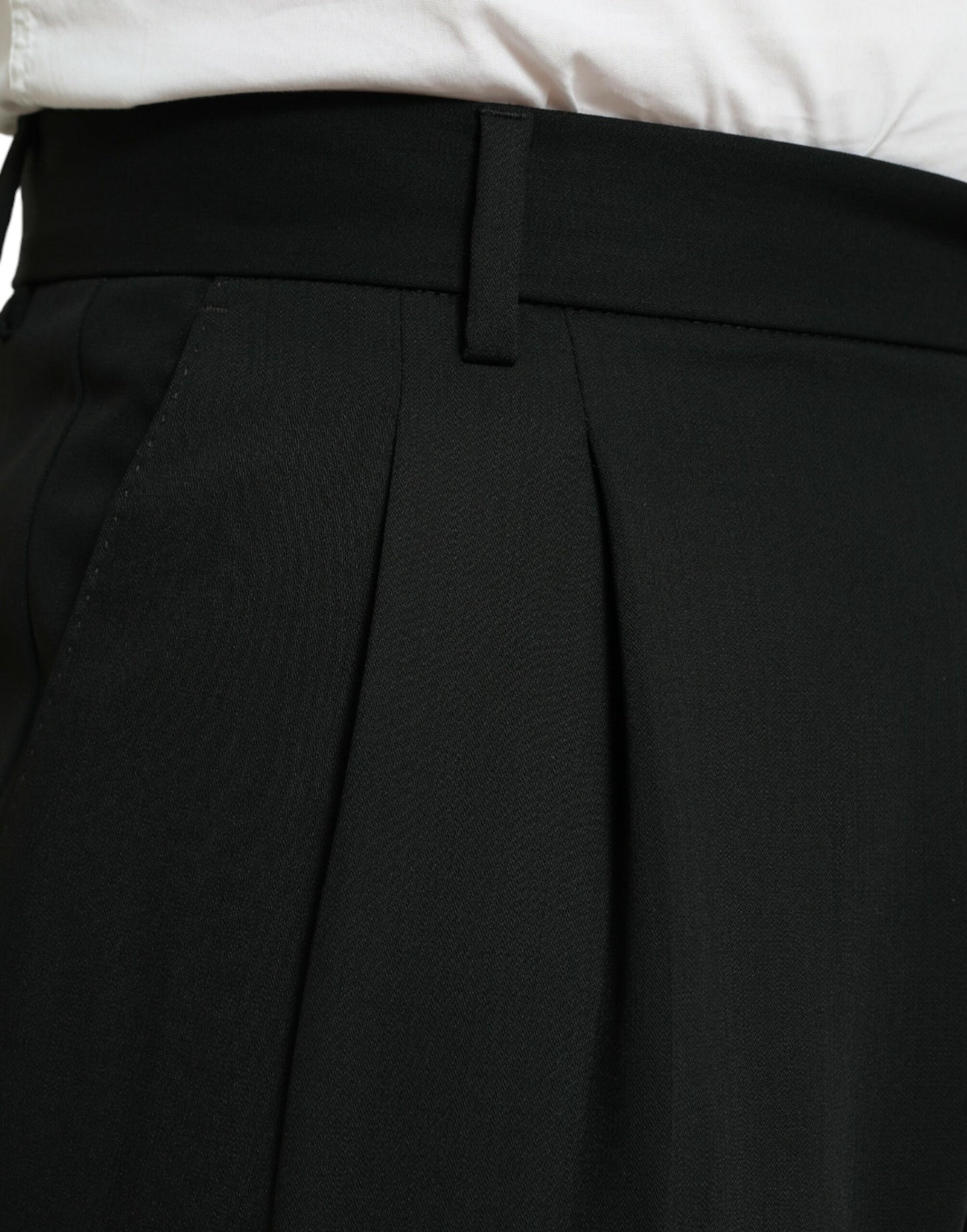 Dolce &amp; Gabbana Elegant Black Wool Dress Pants