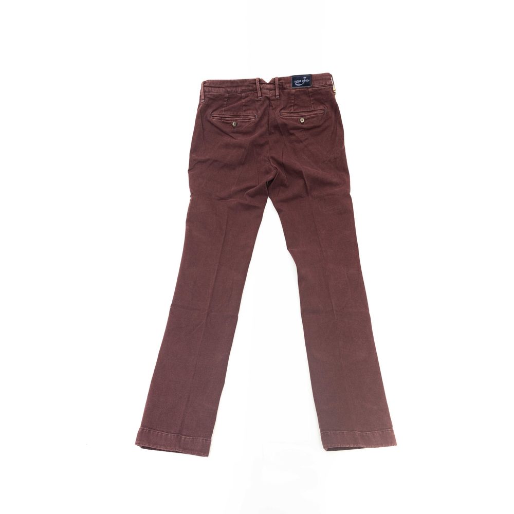 Jacob Cohen Burgundy Cotton Men Chino Trousers