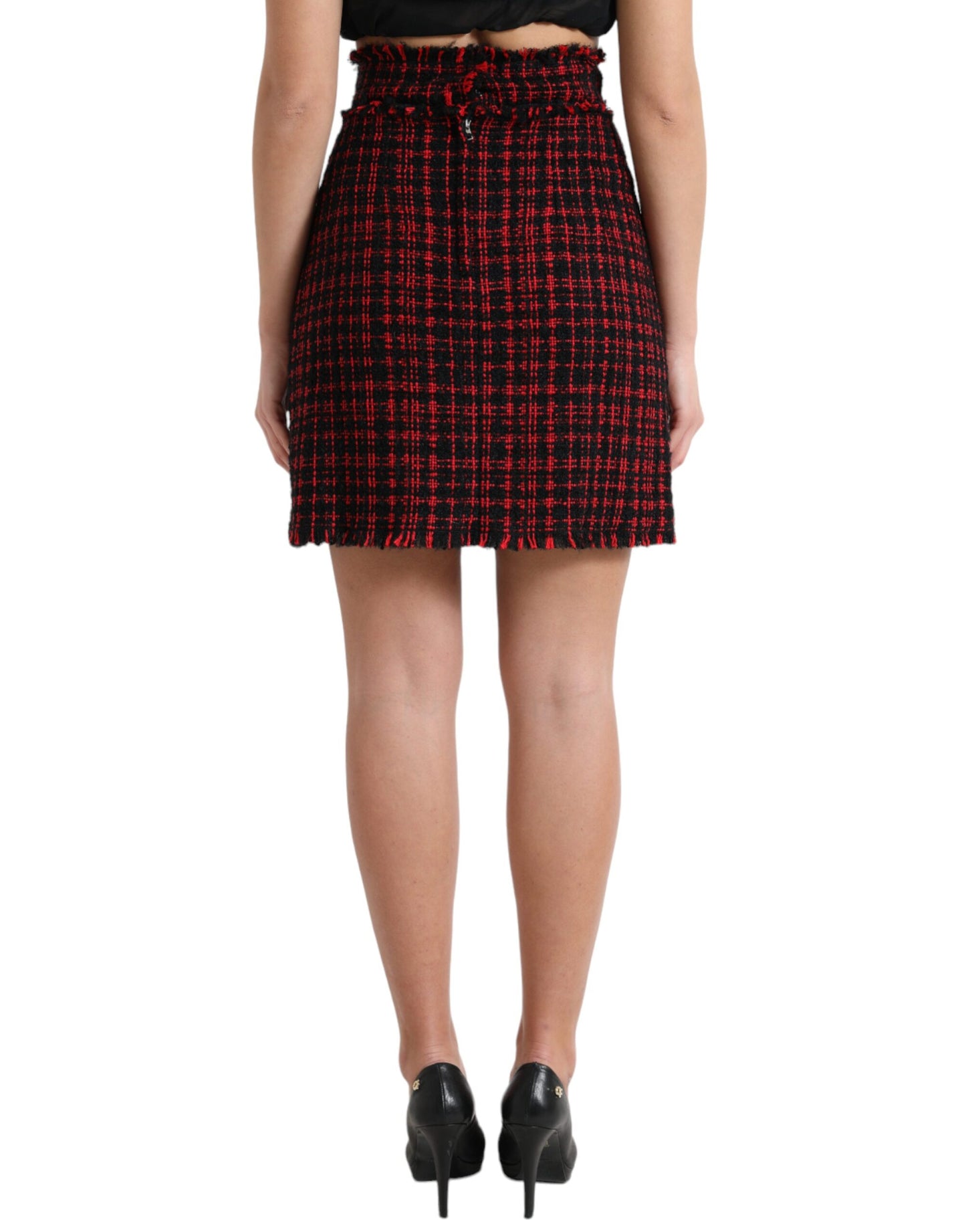 Dolce &amp; Gabbana Tantalizing Tartan High-Waist Mini Skirt