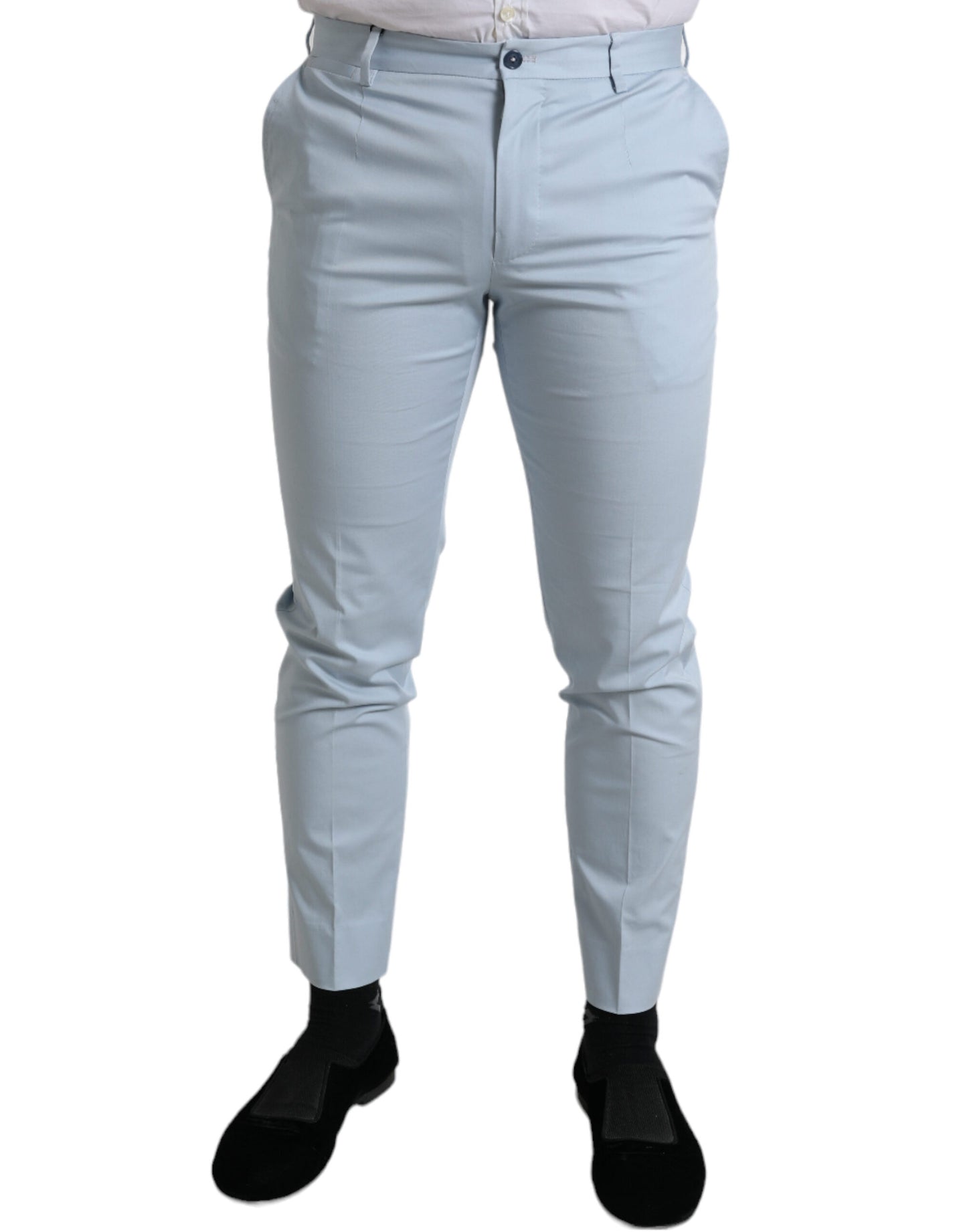 Dolce &amp; Gabbana Sky Blue Cotton Stretch Skinny Pants