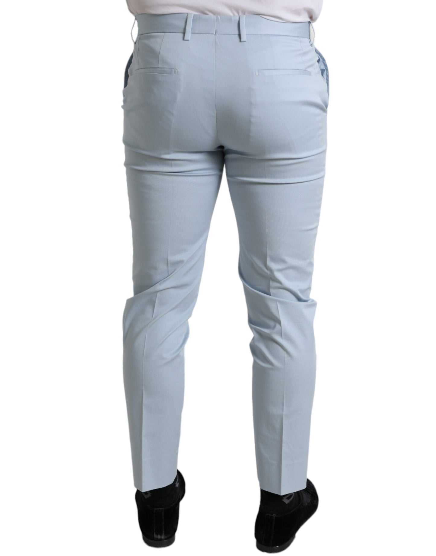 Dolce &amp; Gabbana Sky Blue Cotton Stretch Skinny Pants