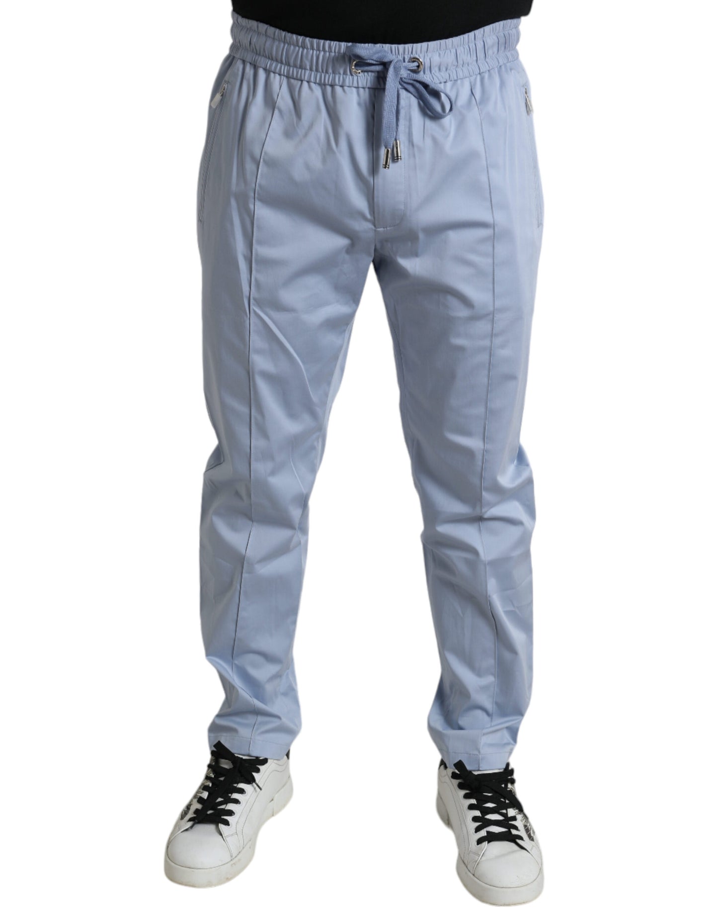 Dolce &amp; Gabbana Elegant Light Blue Jogger Pants for Men