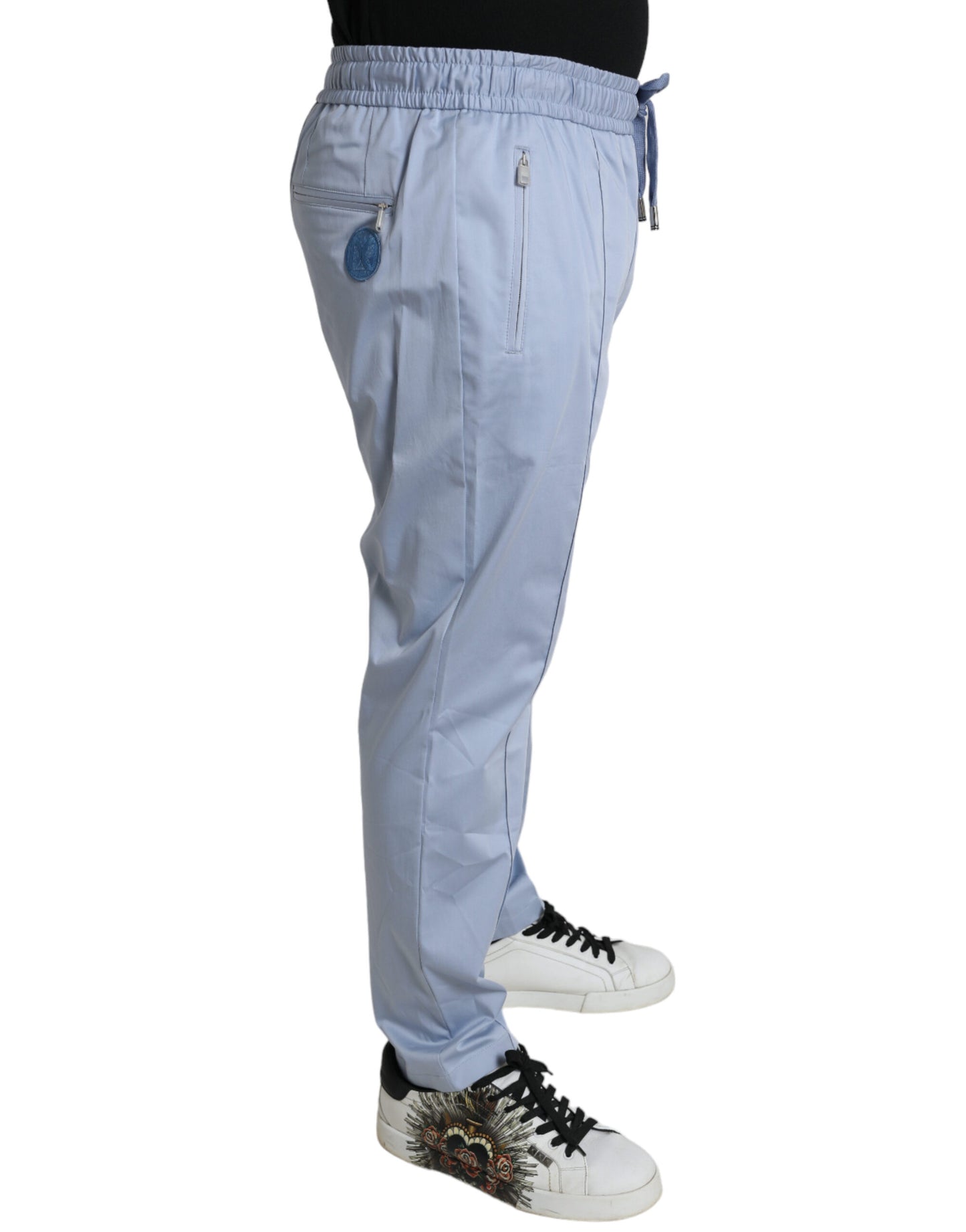 Dolce &amp; Gabbana Elegant Light Blue Jogger Pants for Men