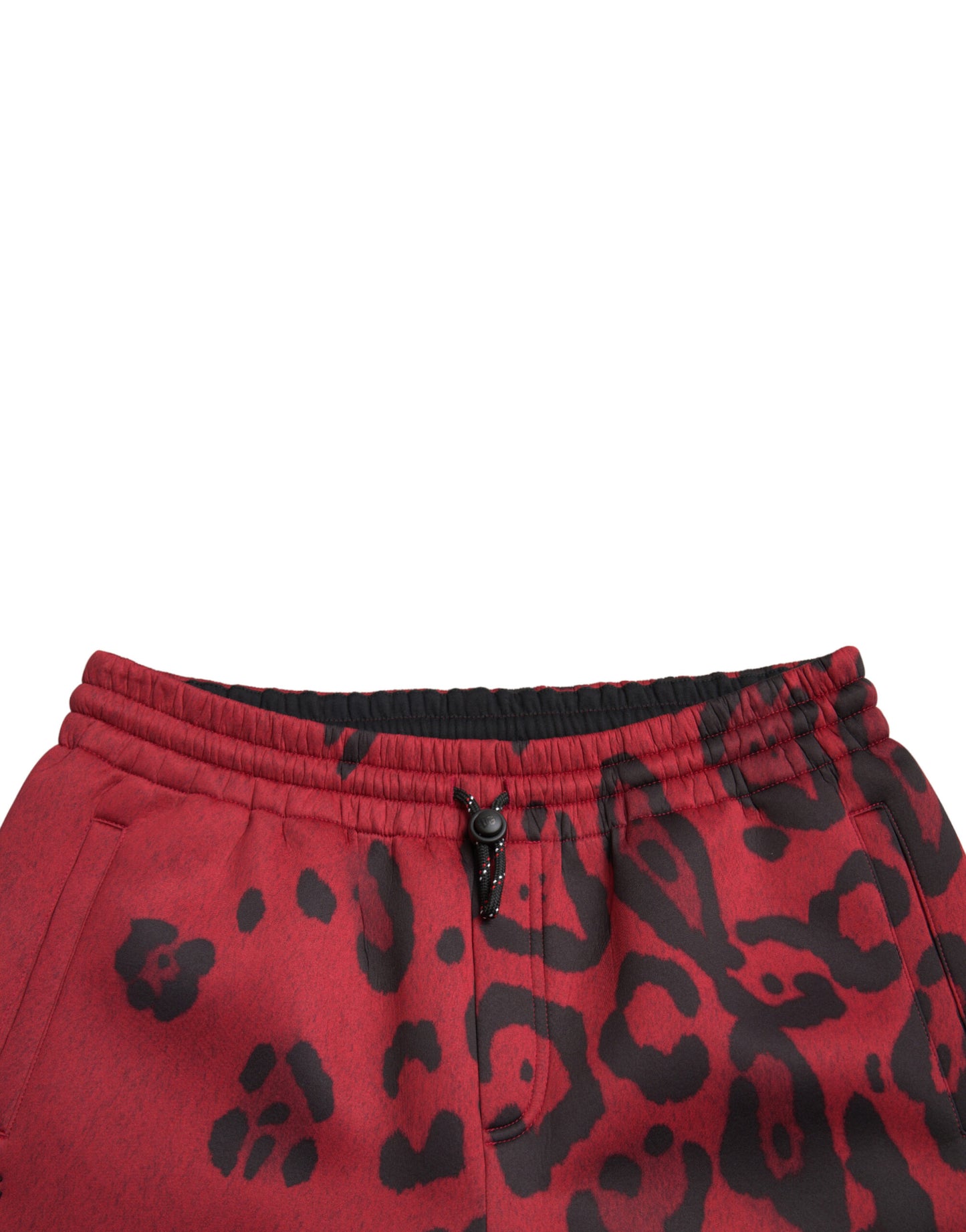 Dolce &amp; Gabbana Elegant Leopard Print Joggers in Red and Black