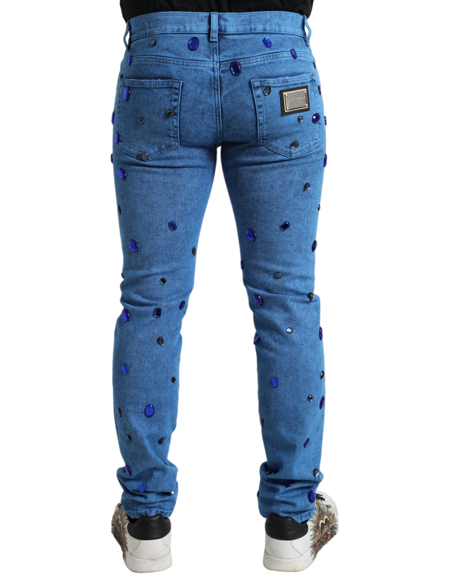 Dolce &amp; Gabbana Crystal Embellished Skinny Denim Jeans