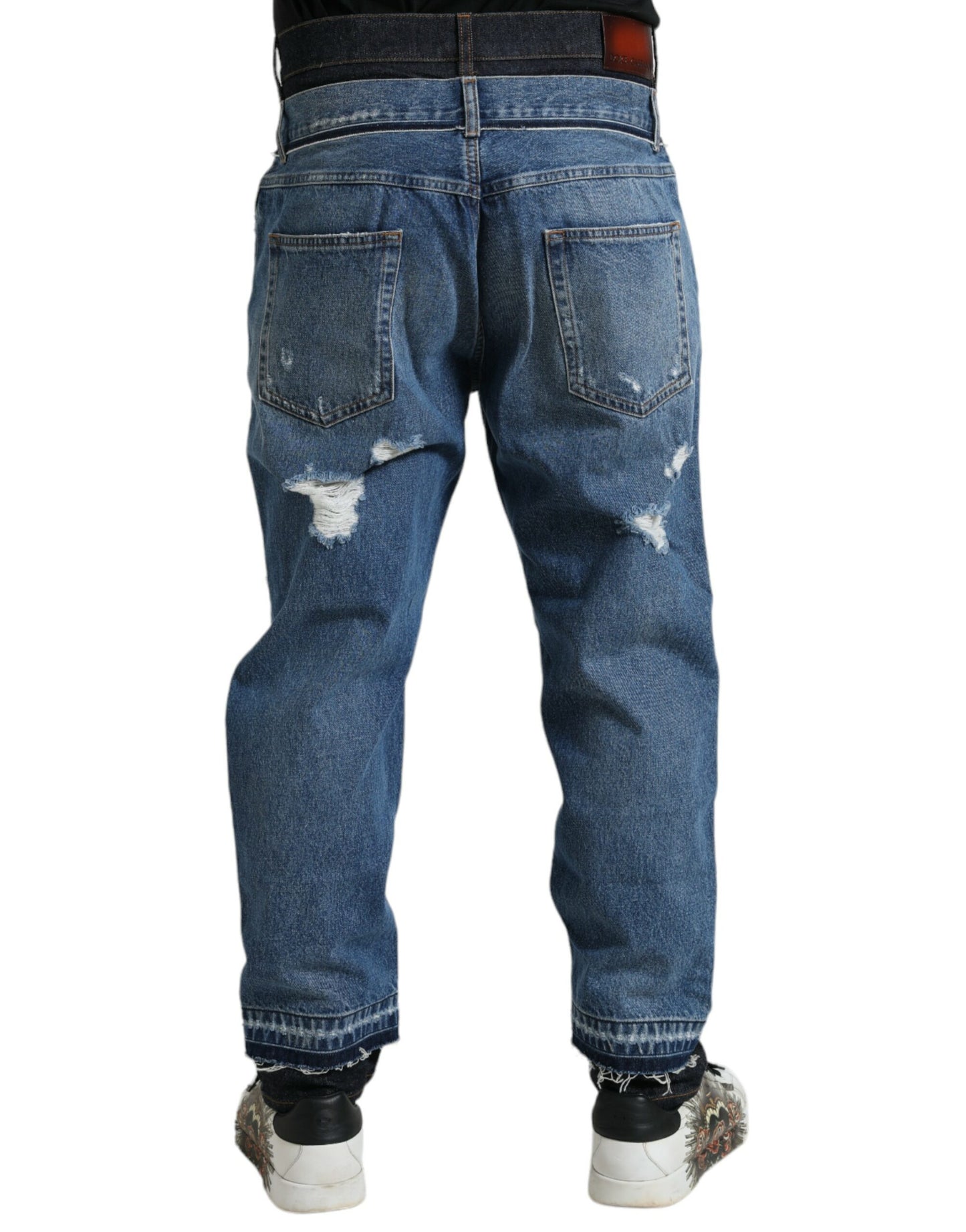 Dolce &amp; Gabbana Chic Skinny Tattered Denim Jeans