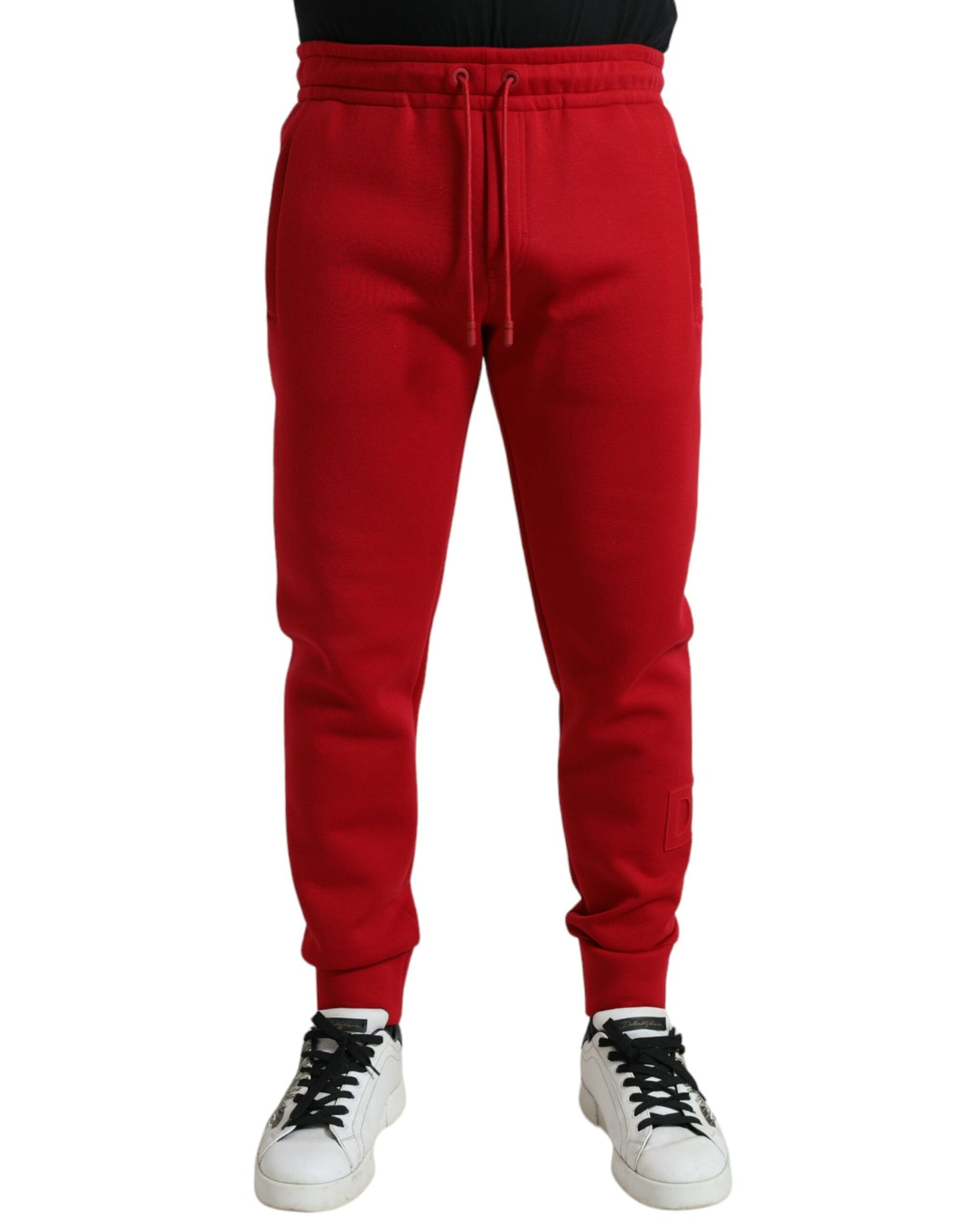 Dolce &amp; Gabbana Sizzling Red Cotton Blend Jogger Pants