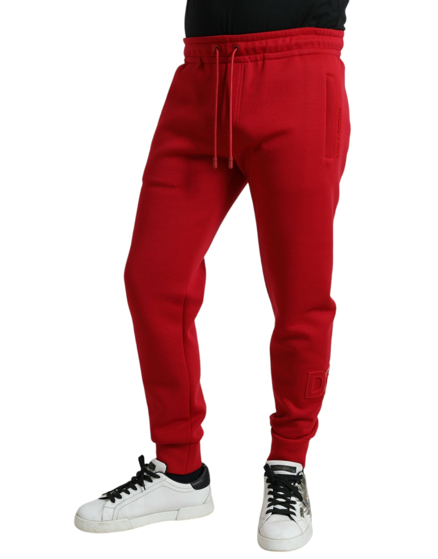 Dolce &amp; Gabbana Sizzling Red Cotton Blend Jogger Pants