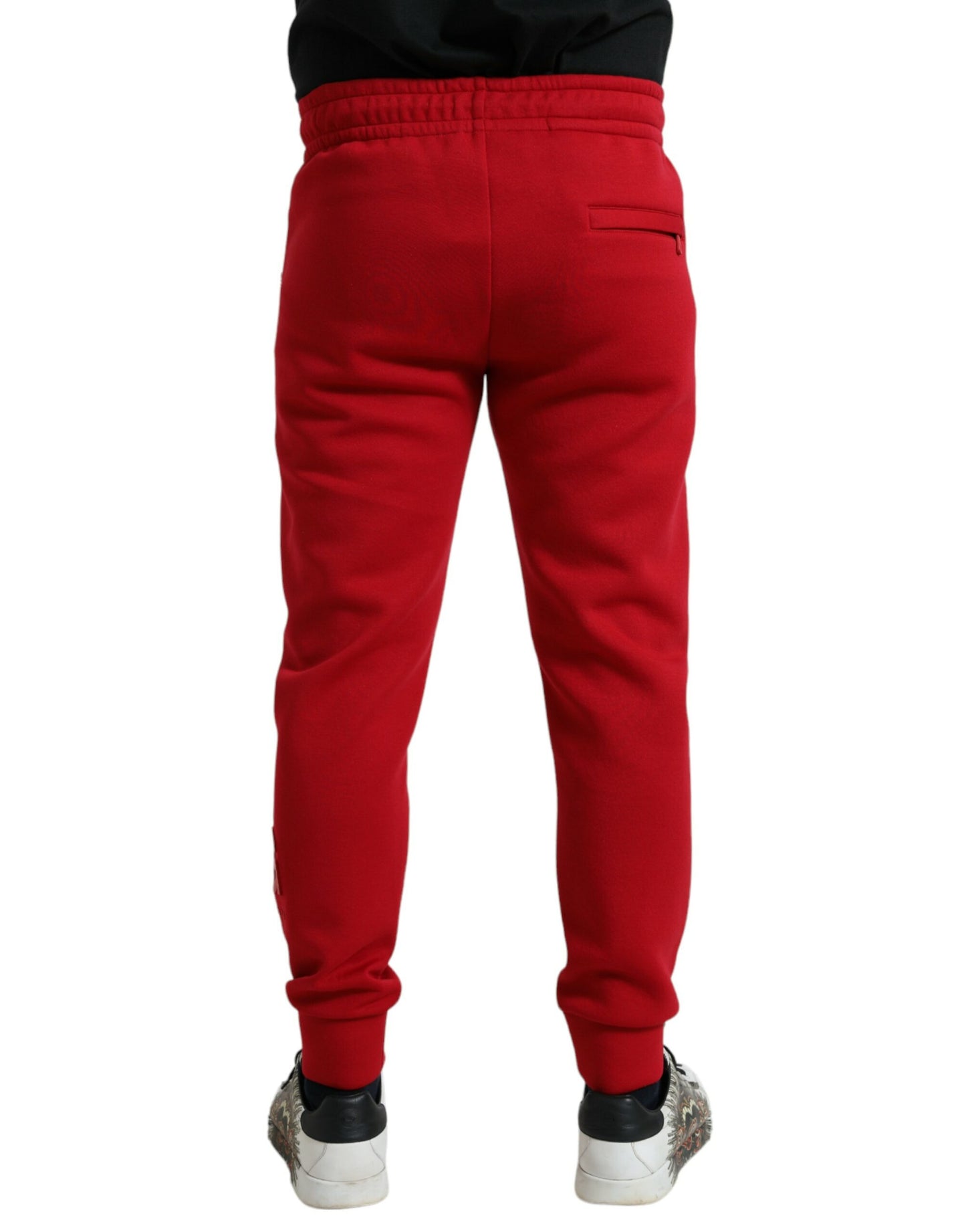 Dolce &amp; Gabbana Sizzling Red Cotton Blend Jogger Pants