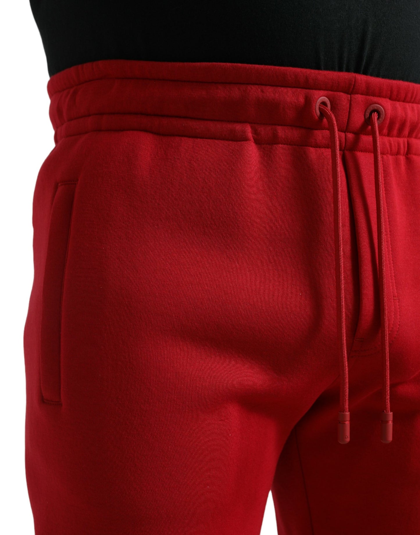 Dolce &amp; Gabbana Sizzling Red Cotton Blend Jogger Pants