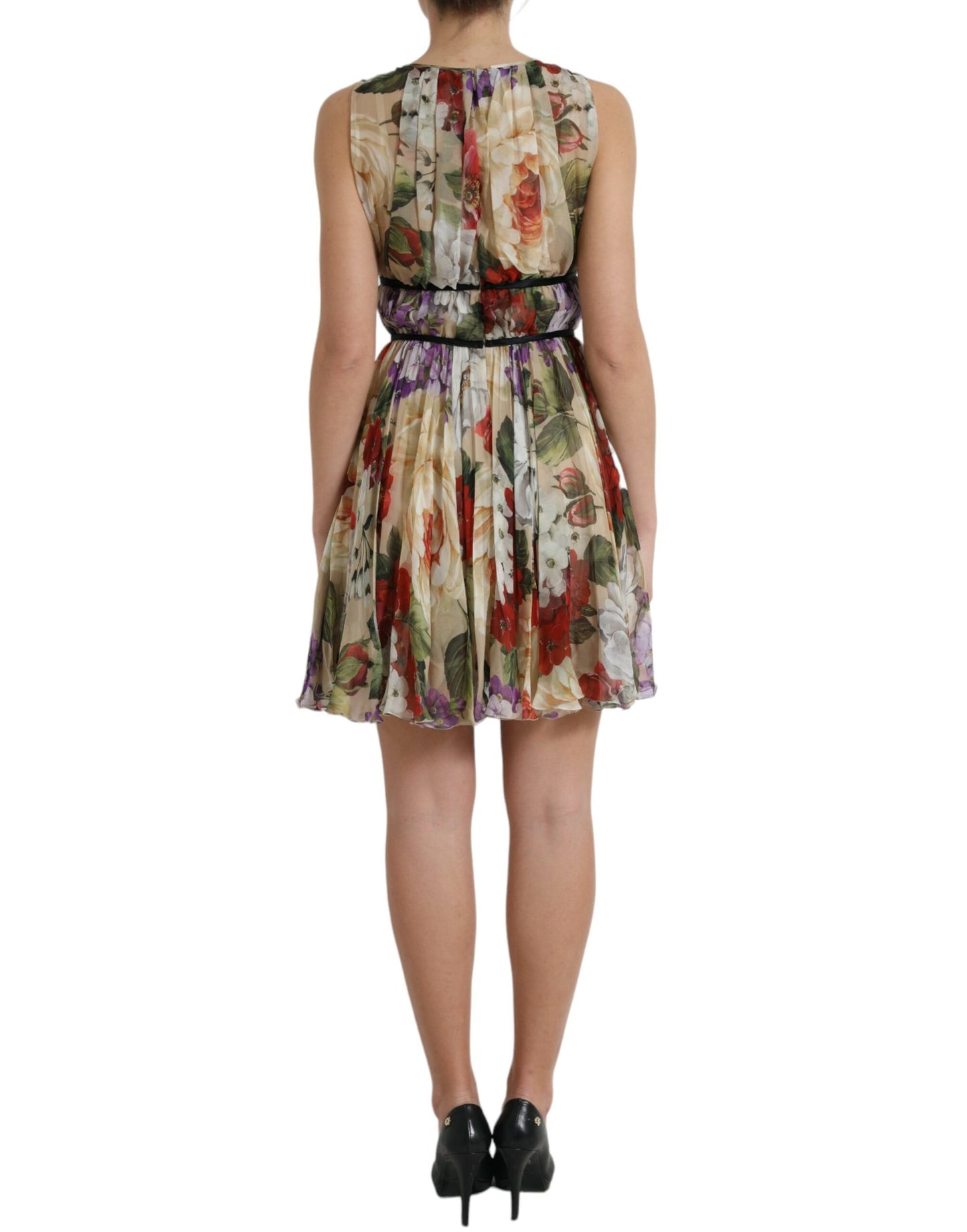 Dolce &amp; Gabbana Floral Elegance Silk Chiffon Mini Dress