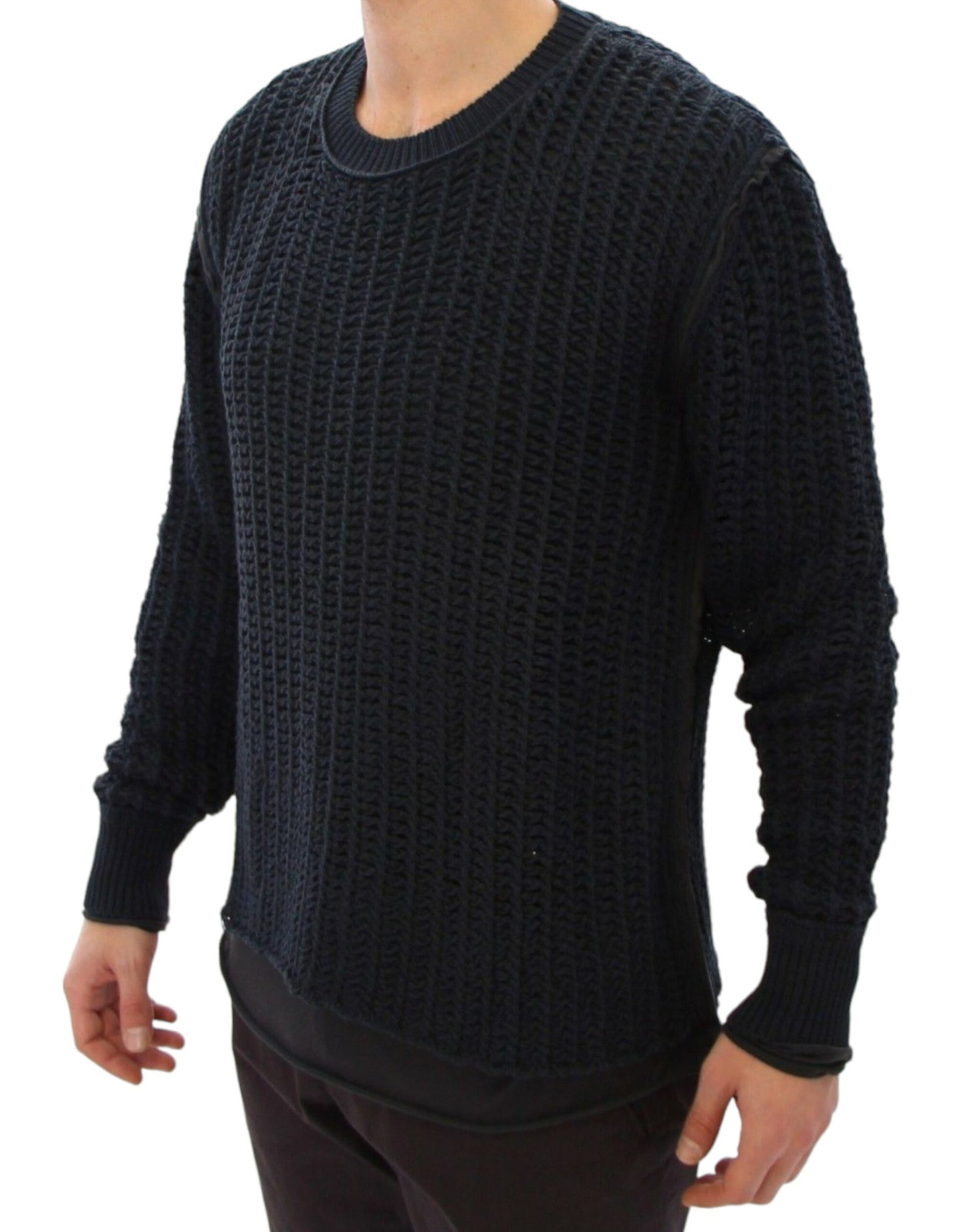 Dolce &amp; Gabbana Elegant Blue and Black Layered Sweater