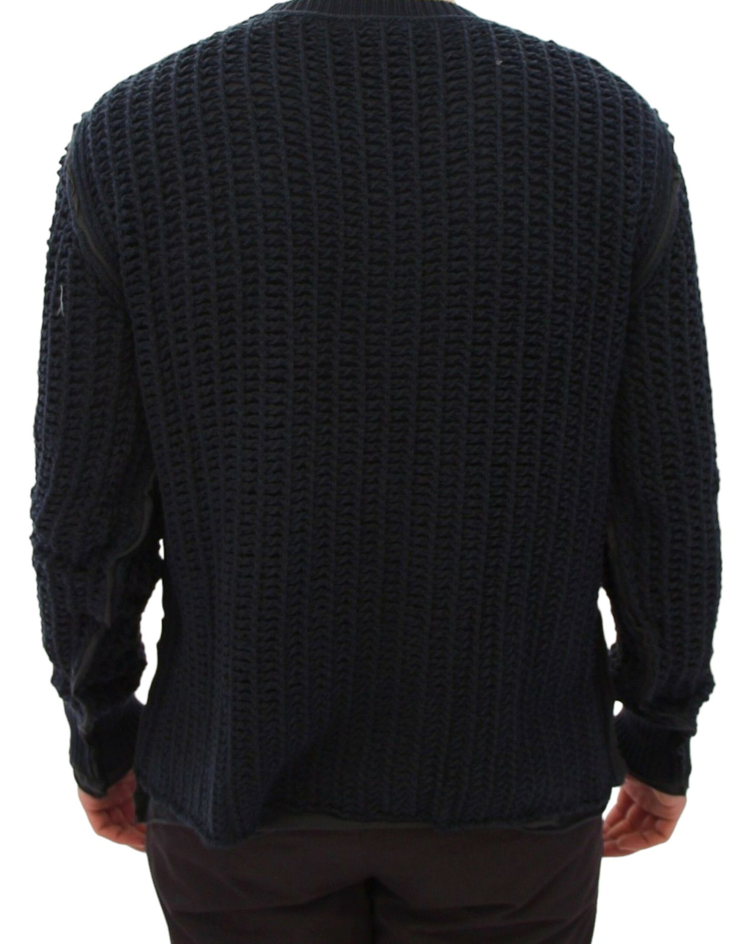 Dolce &amp; Gabbana Elegant Blue and Black Layered Sweater