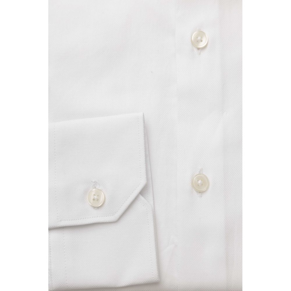 Bagutta Elegant White Cotton French Collar Shirt