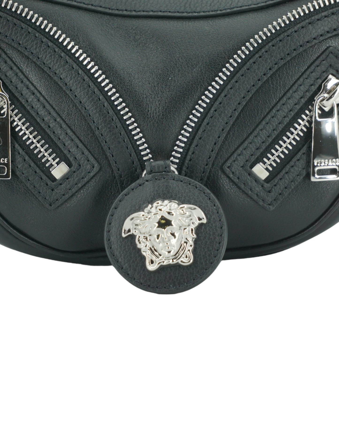 Versace Elegant Black Mini Hobo Shoulder Bag