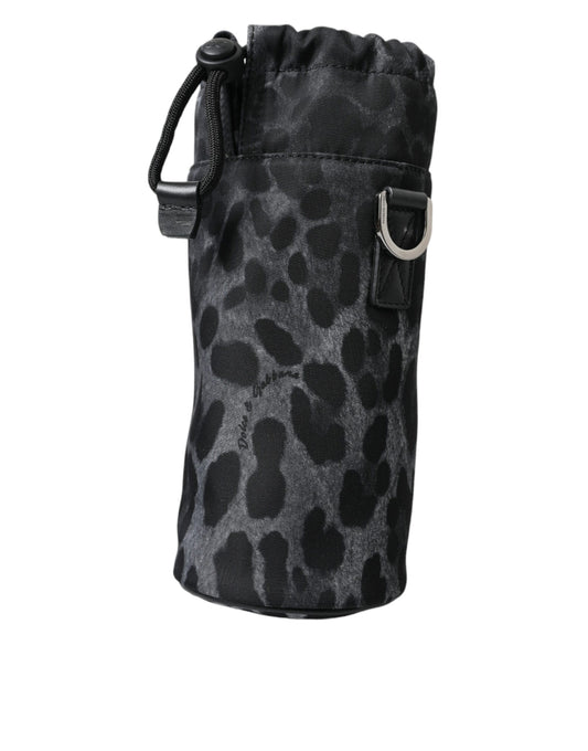 Dolce &amp; Gabbana Chic Leopard Print Round Bottle Cage