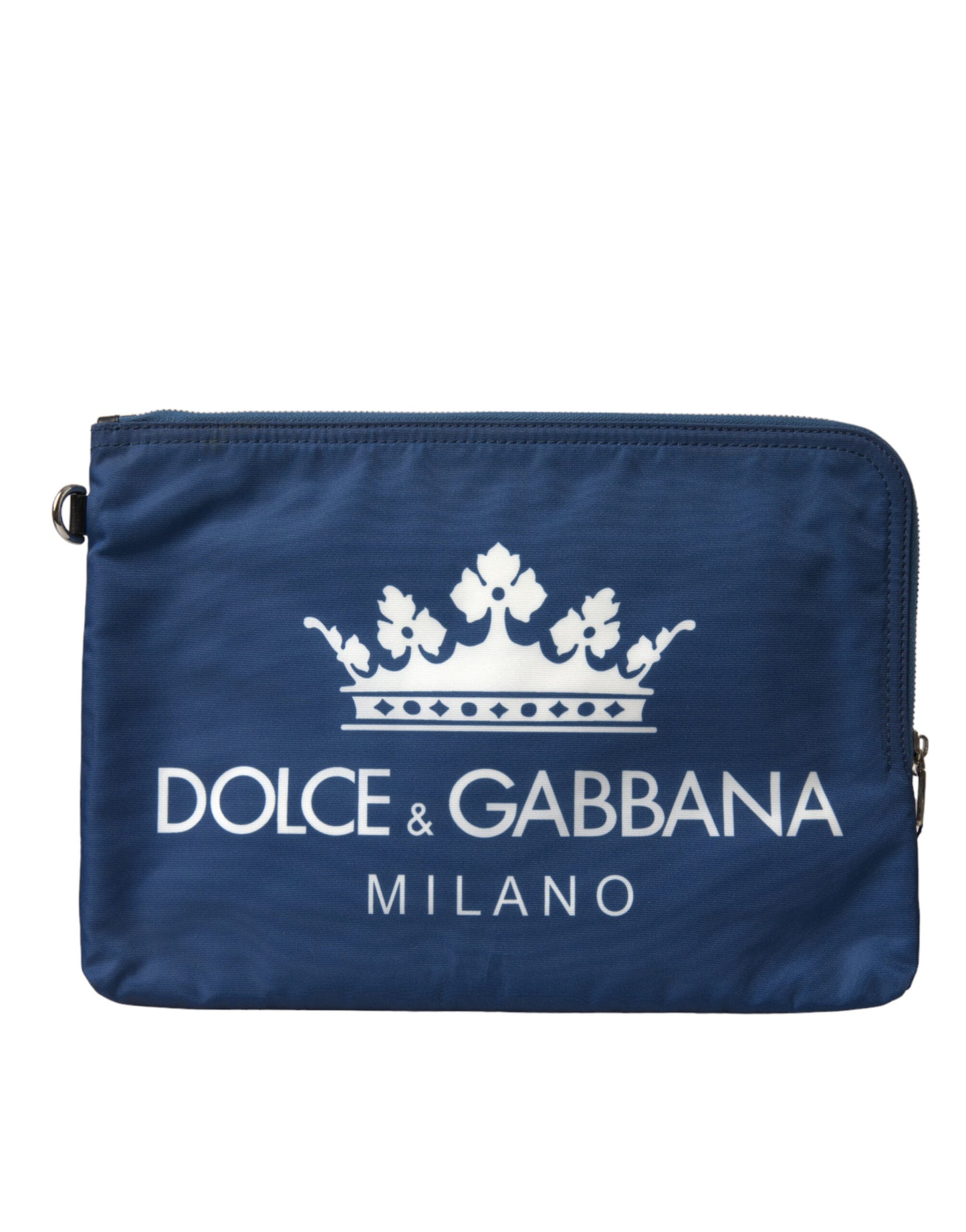 Dolce &amp; Gabbana Elegant Blue Nylon Zipped Clutch