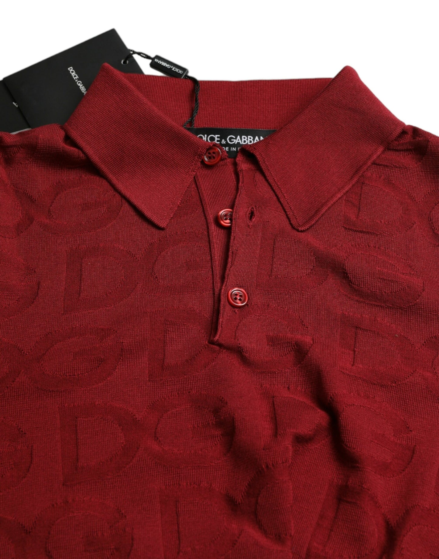 Dolce &amp; Gabbana Silk Maroon Polo T-Shirt - Elegance Meets Comfort