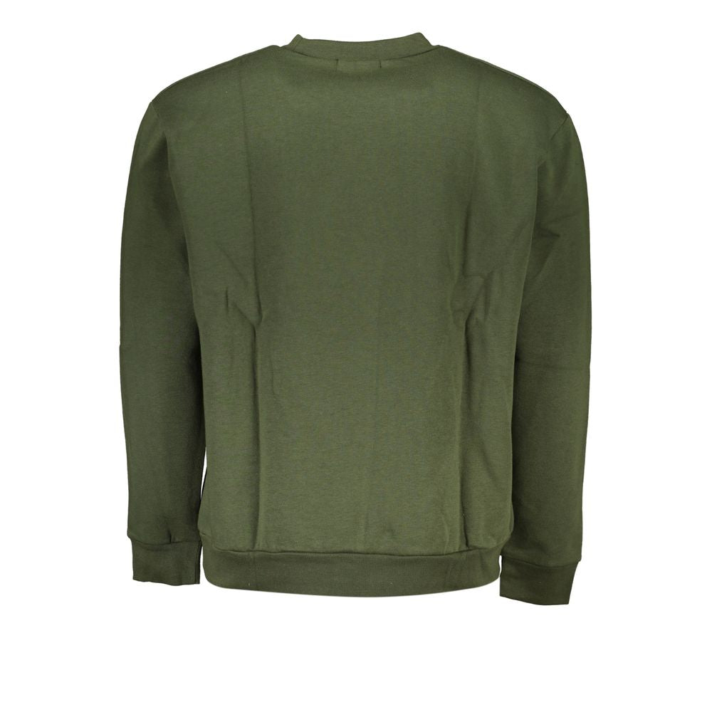 Cavalli Class Elegant Green Fleece Crew Neck Sweatshirt