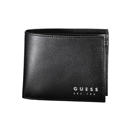 Guess Jeans Chic Black Leather Dual-Compartment Wallet