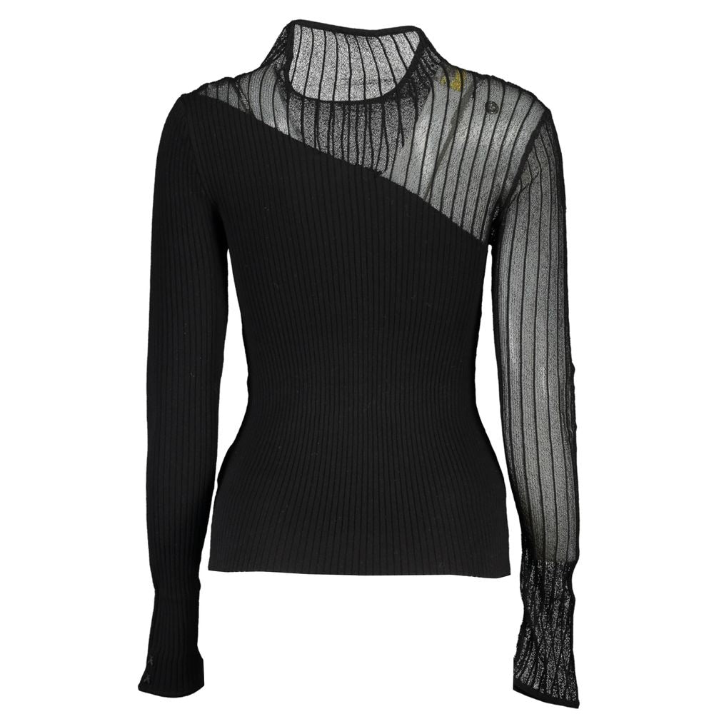 Patrizia Pepe Elegant Crew Neck Sweater with Contrast Details