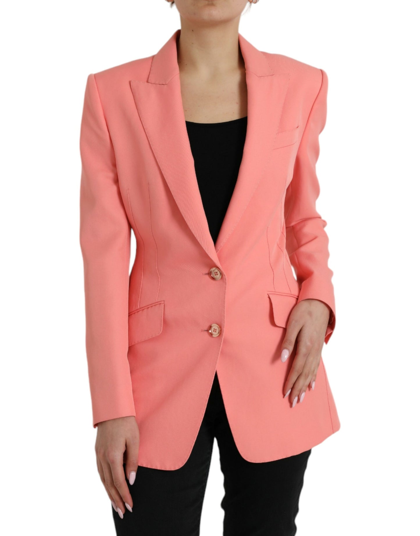 Dolce &amp; Gabbana Chic Pink Peak Lapel Blazer