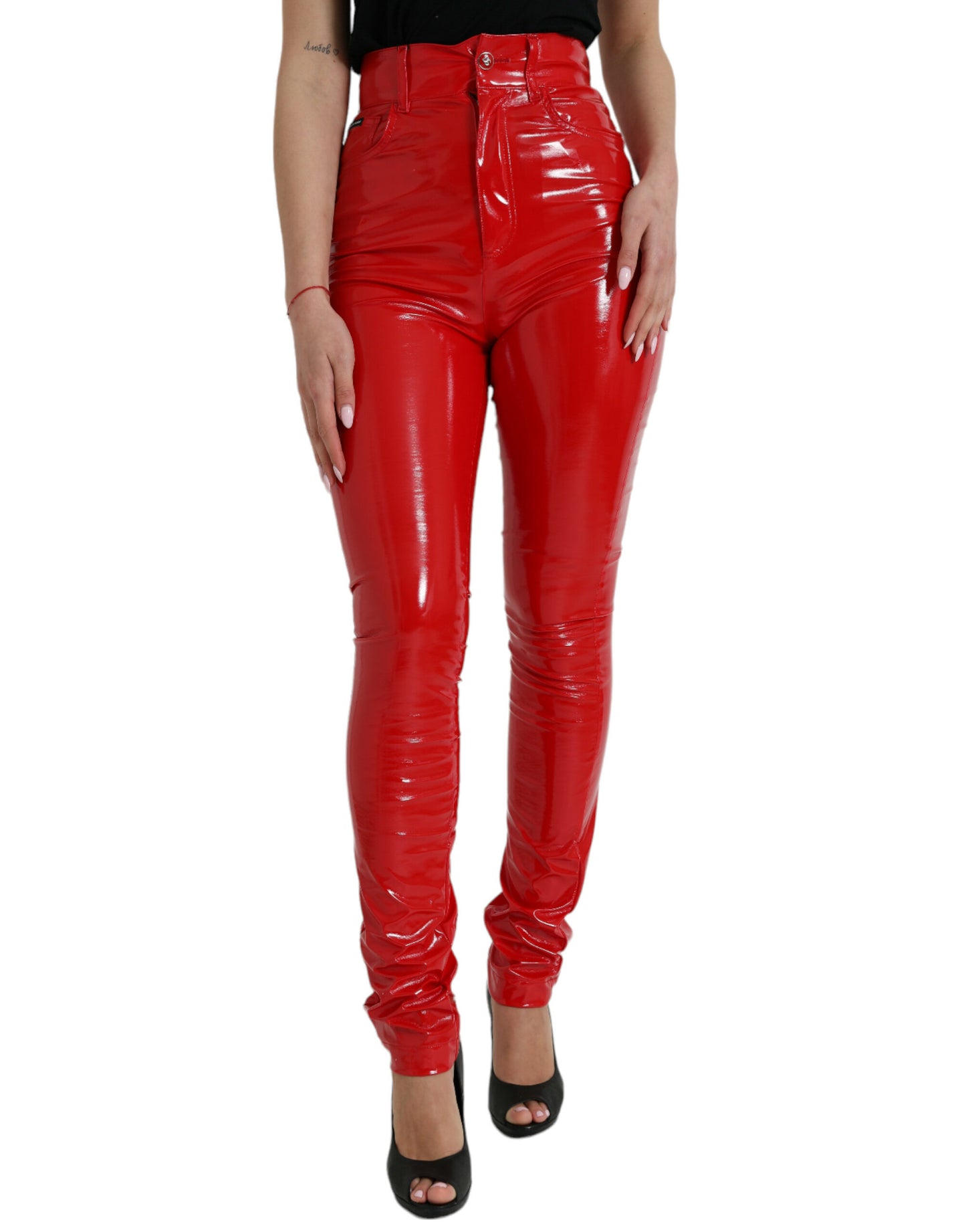 Dolce & Gabbana Chic Red High Waist Skinny Pants