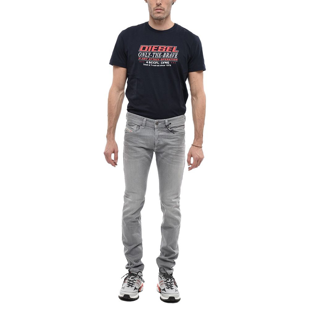 Diesel Gray Cotton Jeans &amp; Pant